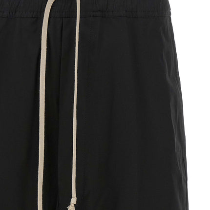 Rick Owens Black Cotton Bermuda Shorts