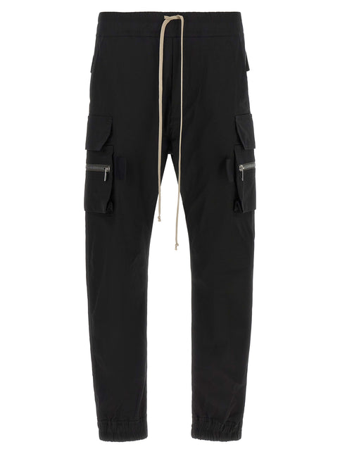Rick Owens Black Cotton Cargo Pants