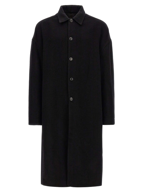 Rick Owens Black Virgin Wool Coat