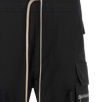 Rick Owens Black Cotton Cargo Pants
