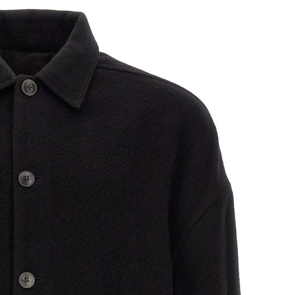 Rick Owens Black Virgin Wool Coat