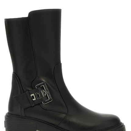 Stuart Weitzman Black Calfskin Ankle Boots