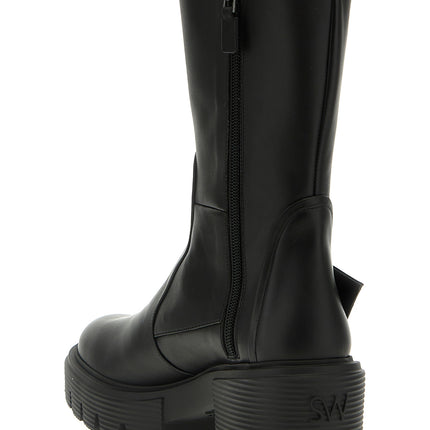 Stuart Weitzman Black Calfskin Ankle Boots
