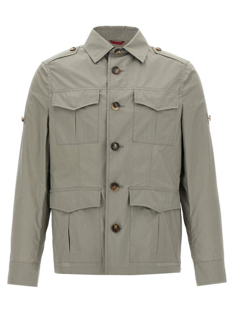 Brunello Cucinelli Bicolor Cotton Shell Jacket