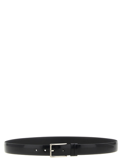 ZERBINI CLAUDIO Black Leather Regular Belt