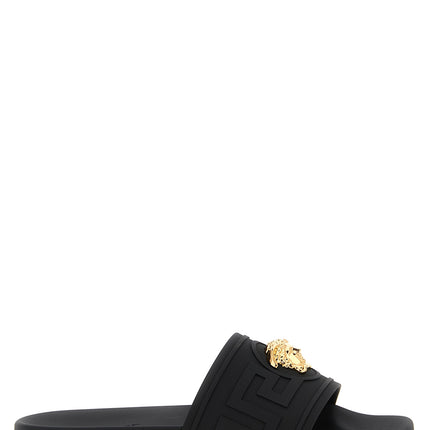 Versace Black Glass Slides