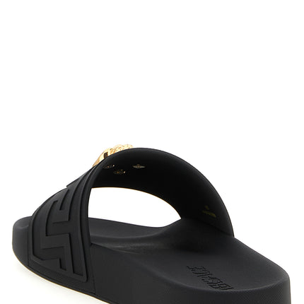 Versace Black Glass Slides