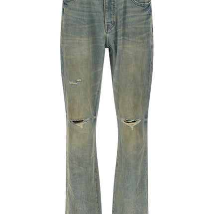 PURPLE Blue Cotton Flared Jeans