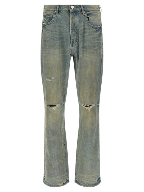 PURPLE Blue Cotton Flared Jeans