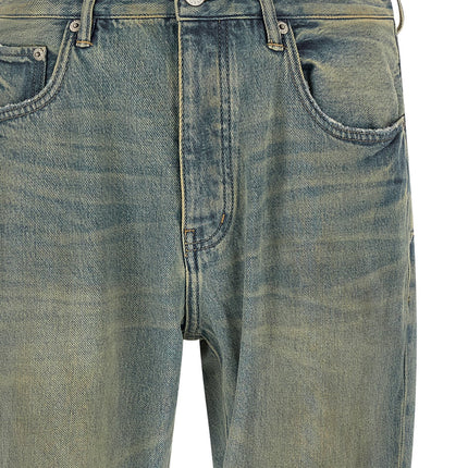 PURPLE Blue Cotton Flared Jeans