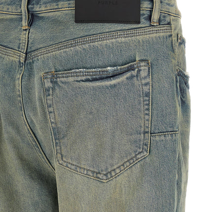 PURPLE Blue Cotton Flared Jeans