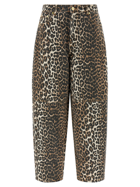 Ganni Brown Organic Cotton Cropped Jeans
