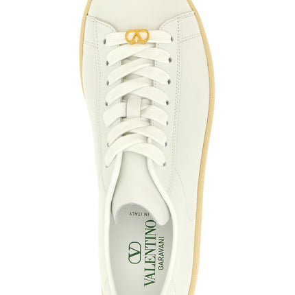 Valentino Garavani White Calfskin Low Top Sneakers