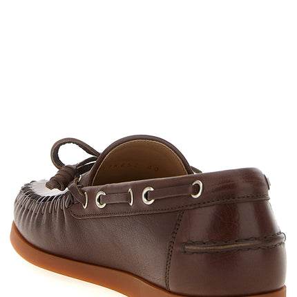 Valentino Garavani Brown Buffalo Leather Moccassin