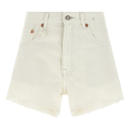 R13 White Cotton Bermuda Shorts