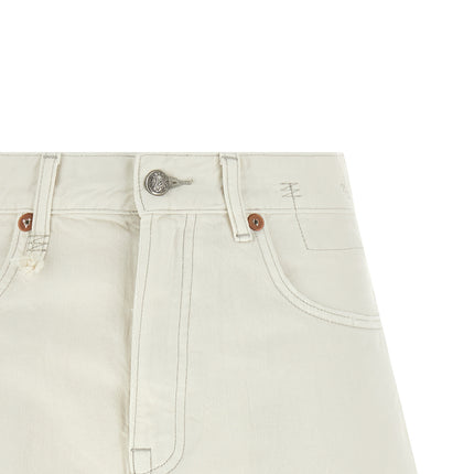 R13 White Cotton Bermuda Shorts