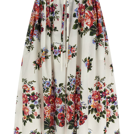 Dolce & Gabbana White Cotton Midi Skirt