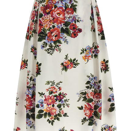 Dolce & Gabbana White Cotton Midi Skirt