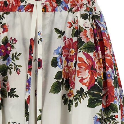 Dolce & Gabbana White Cotton Midi Skirt