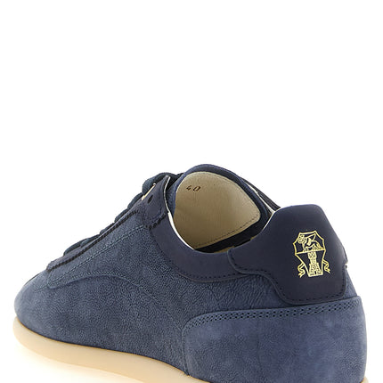 Brunello Cucinelli Blue Calfskin Low Top Sneakers