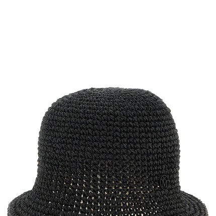 Maison Michel Black Papier Bucket Hat Maison Michel
