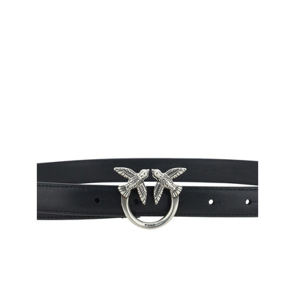 PINKO Black Calf Leather Bos Taurus Regular Belt