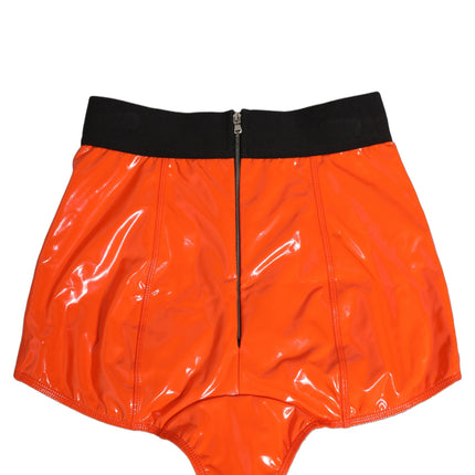 Dolce & Gabbana Orange Polyester Logo High Waist Girdle Underwear