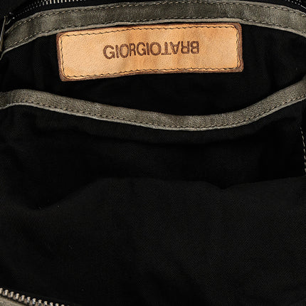 GIORGIO BRATO Gray Lamb Leather Backpack