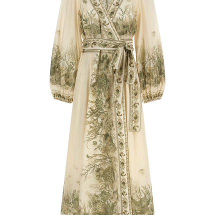 Zimmermann Bicolor Cotton Midi Dress Zimmermann