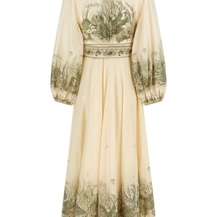 Zimmermann Bicolor Cotton Midi Dress Zimmermann