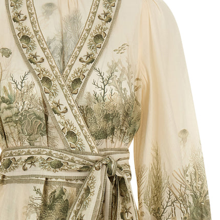 Zimmermann Bicolor Cotton Midi Dress Zimmermann