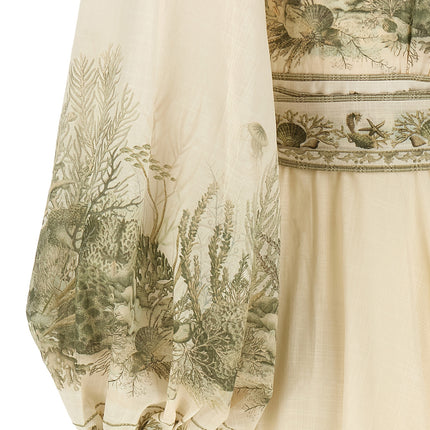 Zimmermann Bicolor Cotton Midi Dress Zimmermann