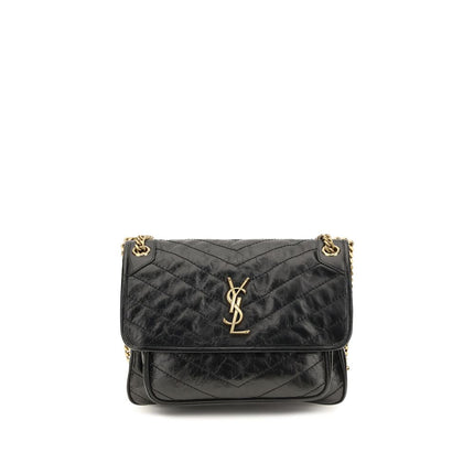 Saint Laurent Black Calf Leather Bos Taurus Shoulder Bag