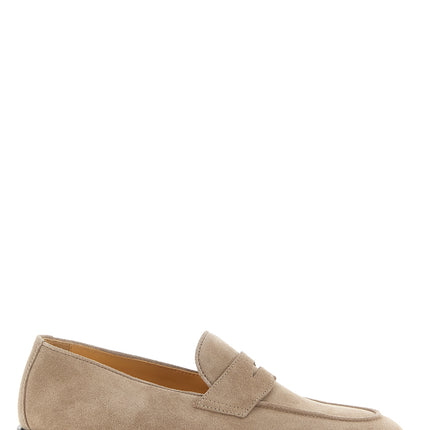 Brunello Cucinelli Gray Calfskin Slip-On Loafers