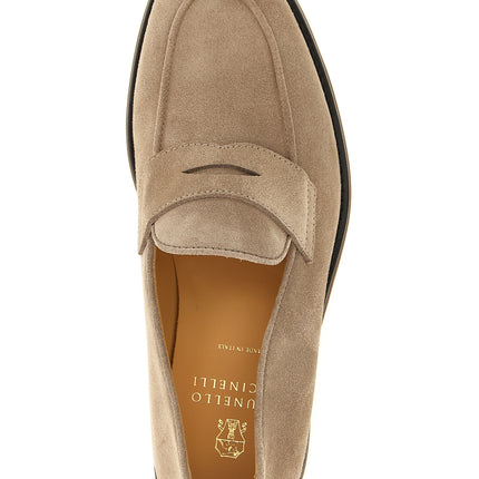 Brunello Cucinelli Gray Calfskin Slip-On Loafers