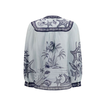 FARM RIO White Ramie Blouse