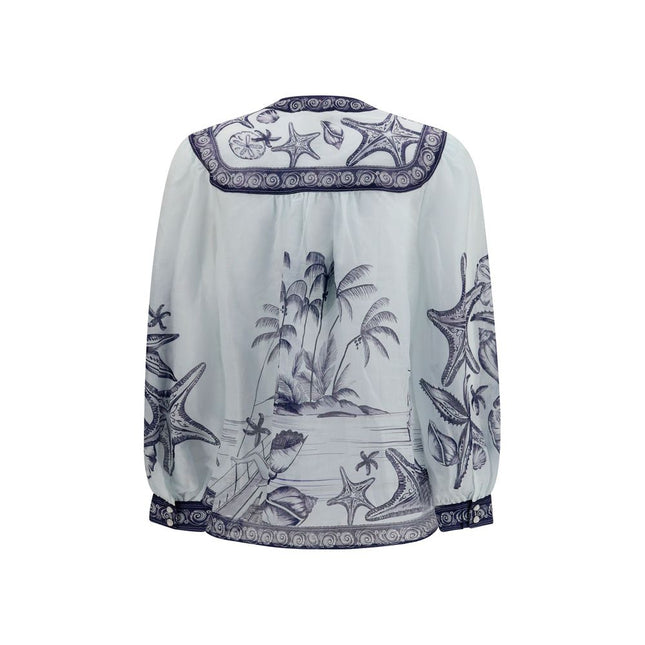 FARM RIO White Ramie Blouse