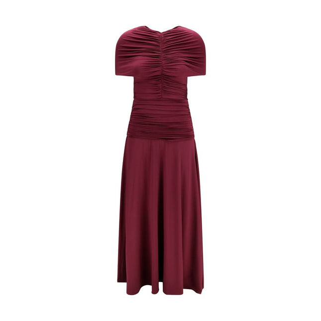 Self-Portrait Bordeaux Viscose Casual Dress