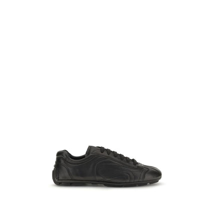 Prada Black Lamb Ovis Aries Aries Low Top Sneakers Prada