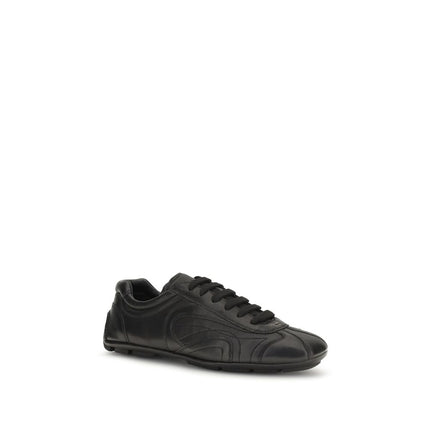 Prada Black Lamb Ovis Aries Aries Low Top Sneakers Prada