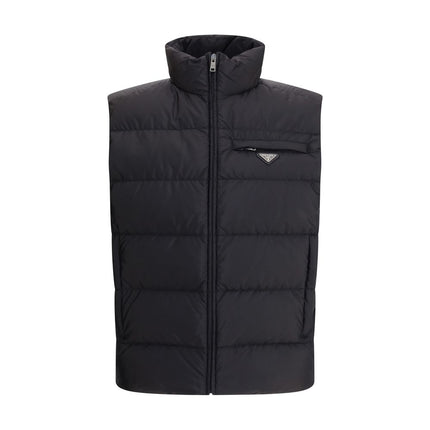 Prada Black Recycled Polyamide Sleeveless Jacket