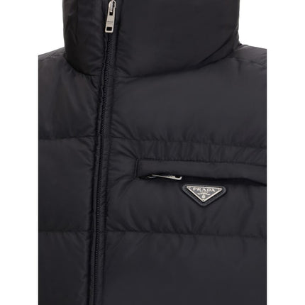 Prada Black Recycled Polyamide Sleeveless Jacket
