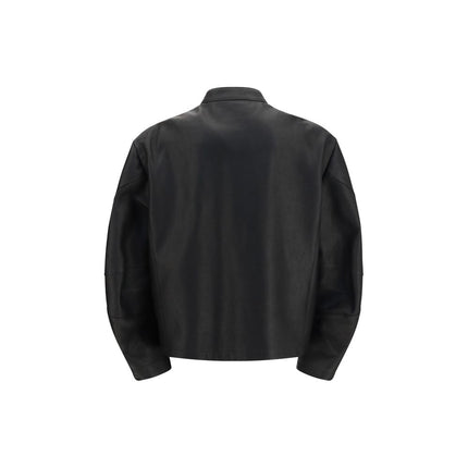 Gucci Black Calf Leather Bos Taurus Biker Jacket