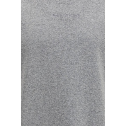 Balmain Gray Cotton T-Shirt