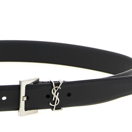 Saint Laurent Black Calfskin Regular Belt