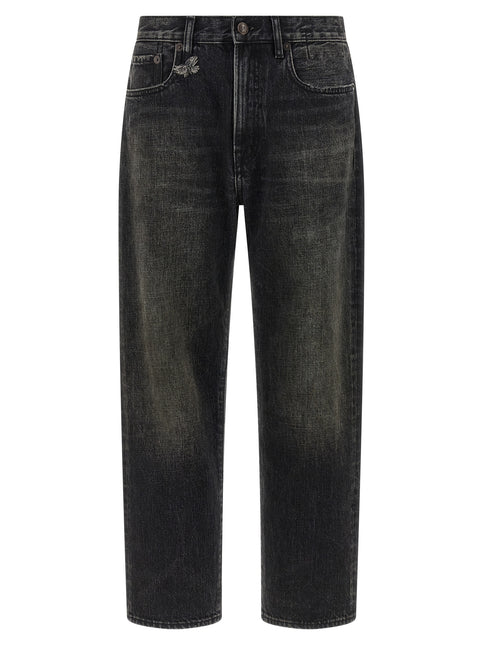 R13 Black Cotton Straight-Leg Jeans