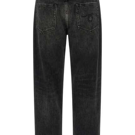 R13 Black Cotton Straight-Leg Jeans