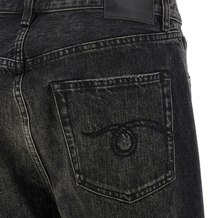 R13 Black Cotton Straight-Leg Jeans