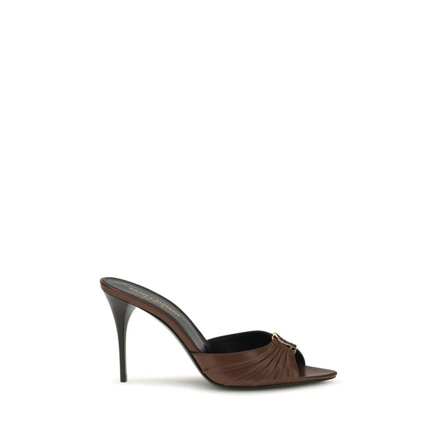 Saint Laurent Brown Calf Leather Bos Taurus High Heel Pumps Saint Laurent