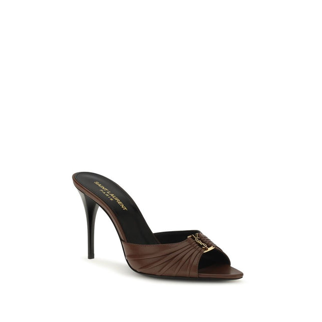 Saint Laurent Brown Calf Leather Bos Taurus High Heel Pumps Saint Laurent